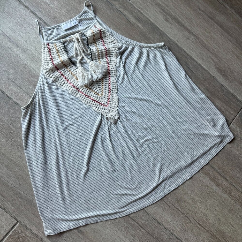Luq Boho Tassel Accent Tank Top - Size L